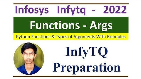 InfyTQ Python Preparation: Functions & Argument Passing Types Explained with Examples