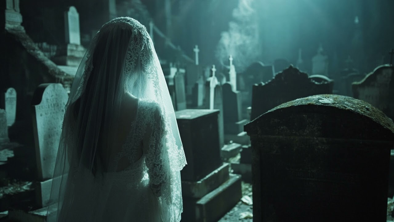 Haunting Bride in the Graveyard | Ghostly Presence Under the Moonlight | Horror Ambience | 3 HOURS