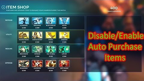 Paladins - Disable / Enable auto purchase items (Easy)