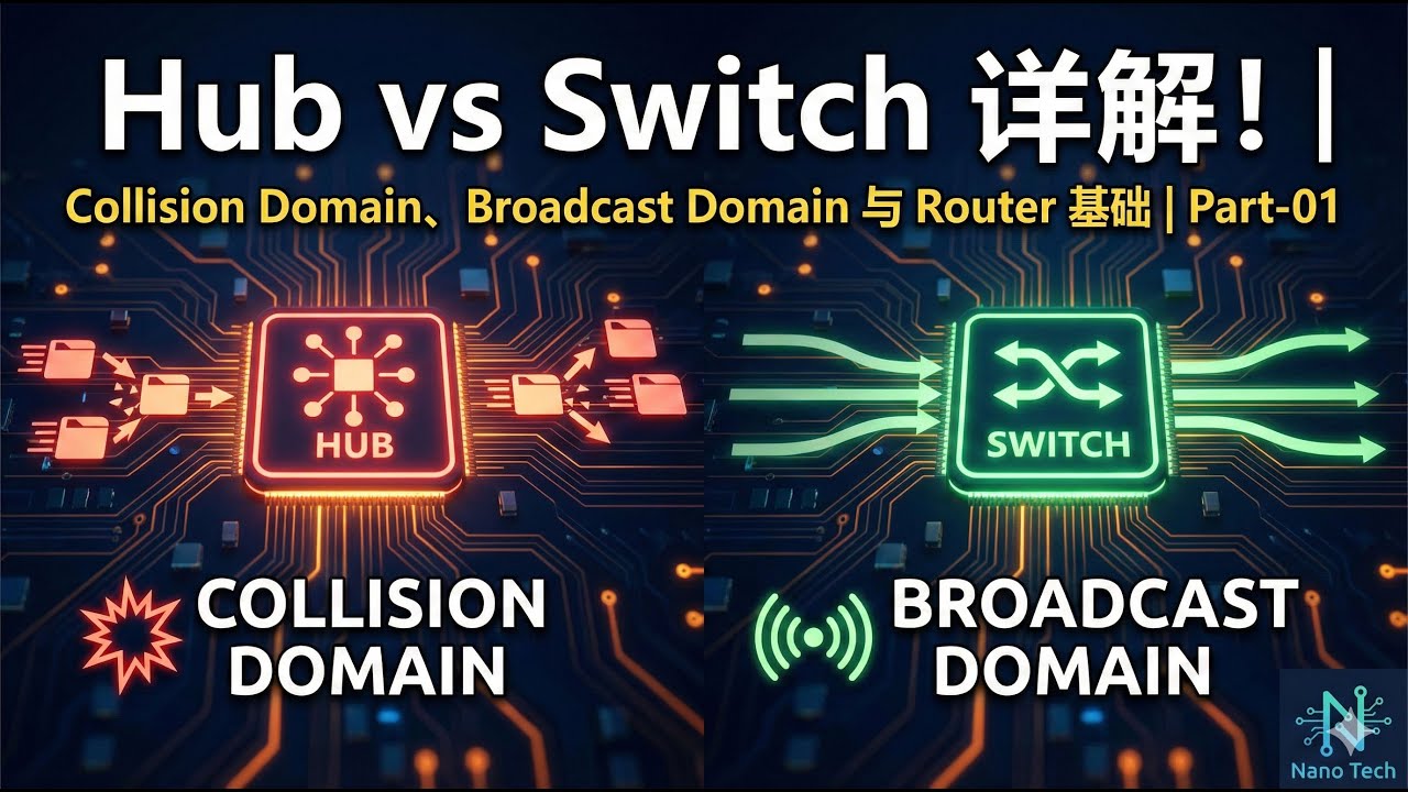 Hub vs Switch 详解！Collision Domain、Broadcast Domain 与 Router 基础 | Part ...