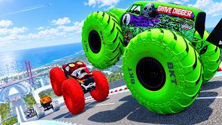 Epic High Speed monster trucks jumps stunts & crashes #236 | BeamNG Drive screenshot 5