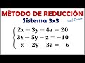 Método de Reducción - Sistema de Ecuaciones Lineales 3x3 | Ejercicio 1