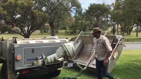 Boatloader and swingaway carrier for Camper Trailers