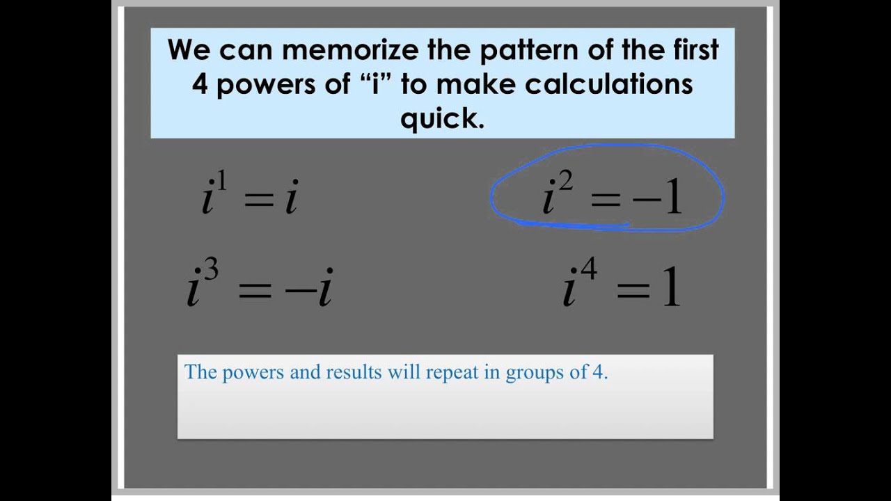 Imaginary Numbers Intro Add Complex Numbers YouTube