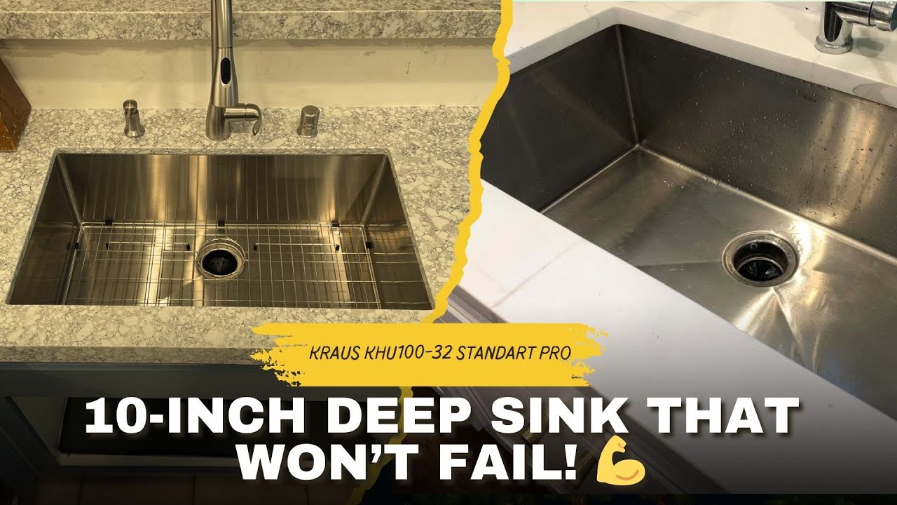 Kraus Khu100-32 Standart Pro 16 Gauge Undermount Single Bowl Stainless Steel Kitchen Sink