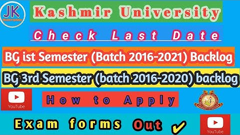 How To Fill examination  Forms for Bg first & 3rd semester (batch 2016-2021) backlog | UG exam forms