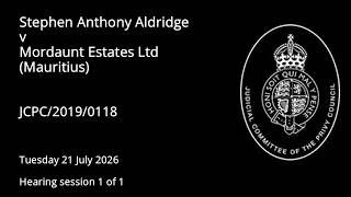 Stephen Anthony Aldridge v Mordaunt Estates Ltd (Mauritius)