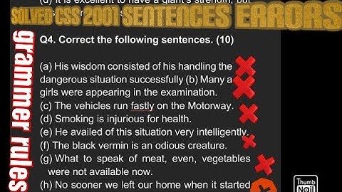sentences correction with rules (css 2001 fully solved)