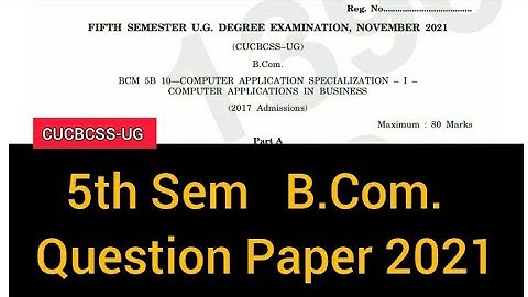 COMPUTER APPLICATION SPECIALIZATION -1- COMPUTER APPLICATIONS     |   5th Sem    B.Com. 2021#calicut