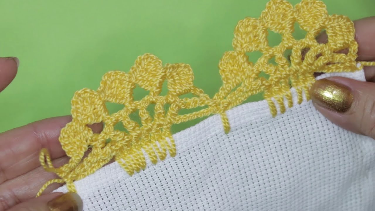 BONITA PUNTILLA A CROCHET DE UNA SOLA VUELTA || COMO TEJER  ORILLA PARA MANTEL💥NUMERO 72