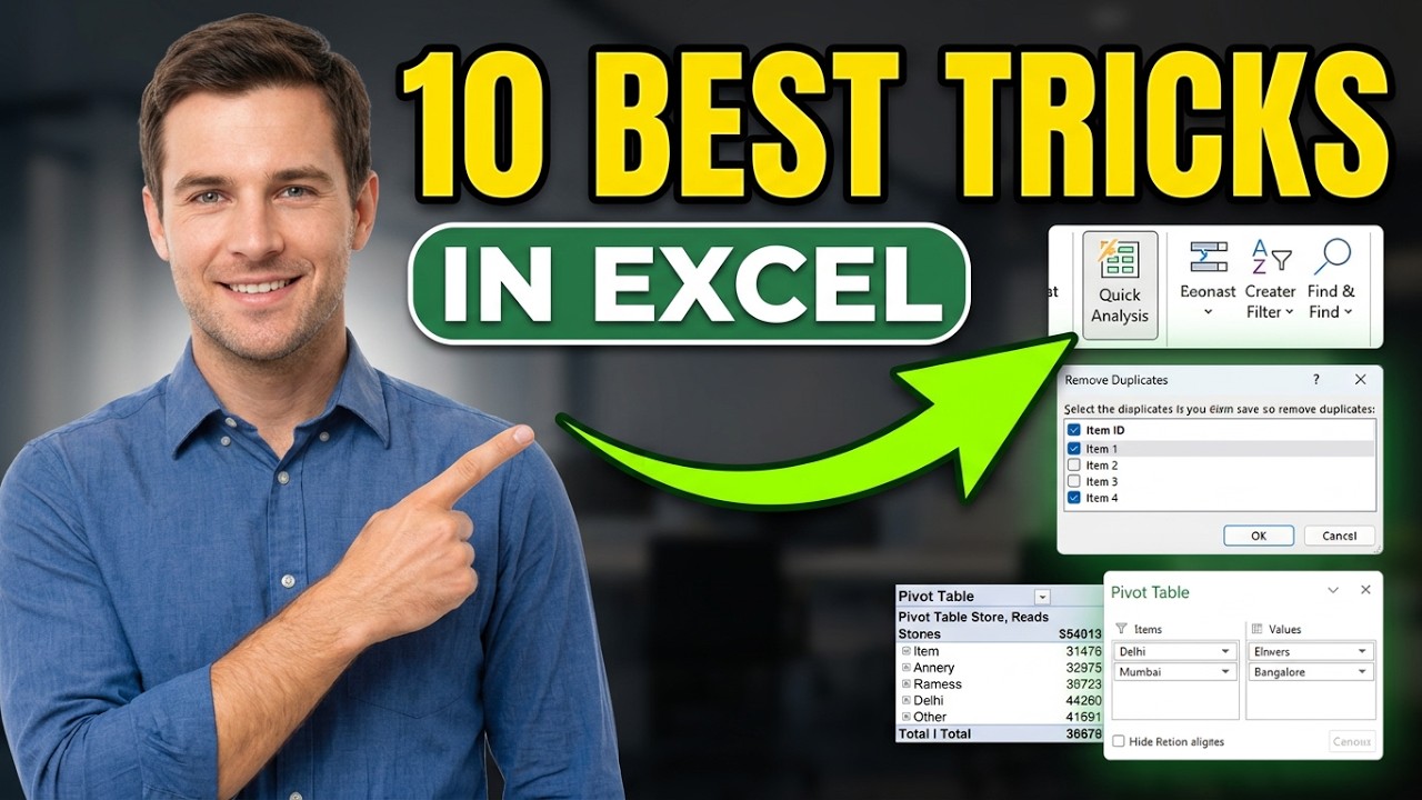 10 best Excel Tricks#Top 10 Excel Tips and Tricks#10 Ultimate Excel ...
