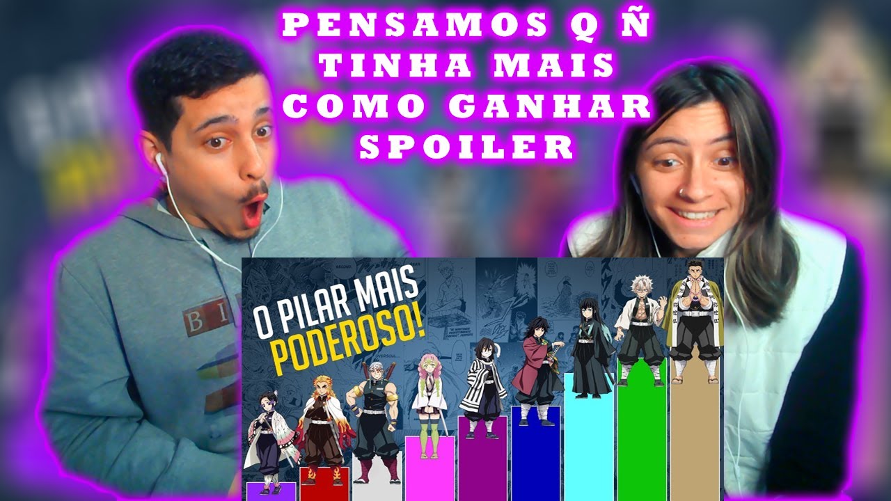 REACT EM CASAL | PILARES DE DEMON SLAYER NÍVEIS DE PODER | KIMETSU NO YAIBA | Nerd Sensei