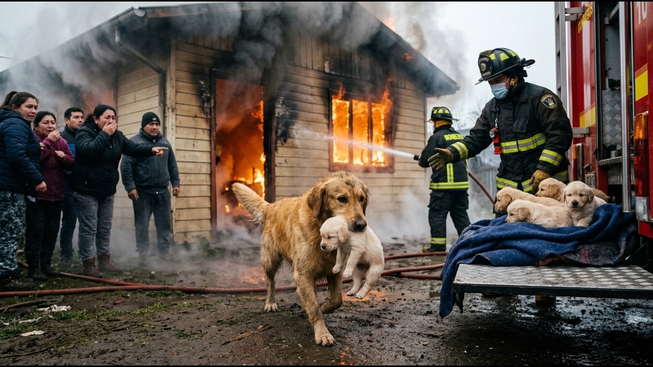 House Fire Rescue: Mom Dog Carries Puppies Out One by One—All Saved (Recovery Story)