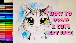 ᴴᴰ How to draw a Cat - a Cute Cat Face Painting - Kids Series 2018 screenshot 5