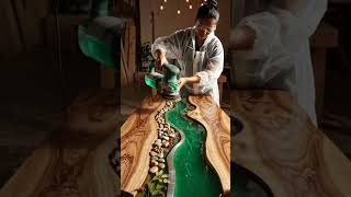 Emerald River Luxury Wooden Coffee Table Transformation