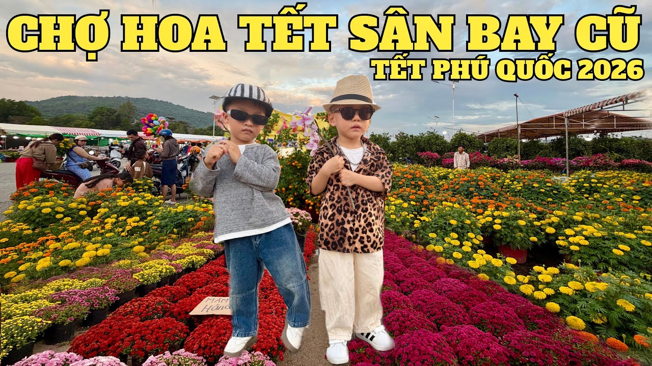 Tết Phú Quốc 2026 || Khách Mua Thì Ít Khách Đi Chụp Hình Thì Nhiều . Hoa Kiểng Tràn Ngập Sân Bay Cũ