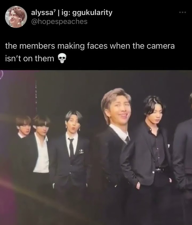 the members making faces when the camera isn't on them 💀 #bts #kpop ...