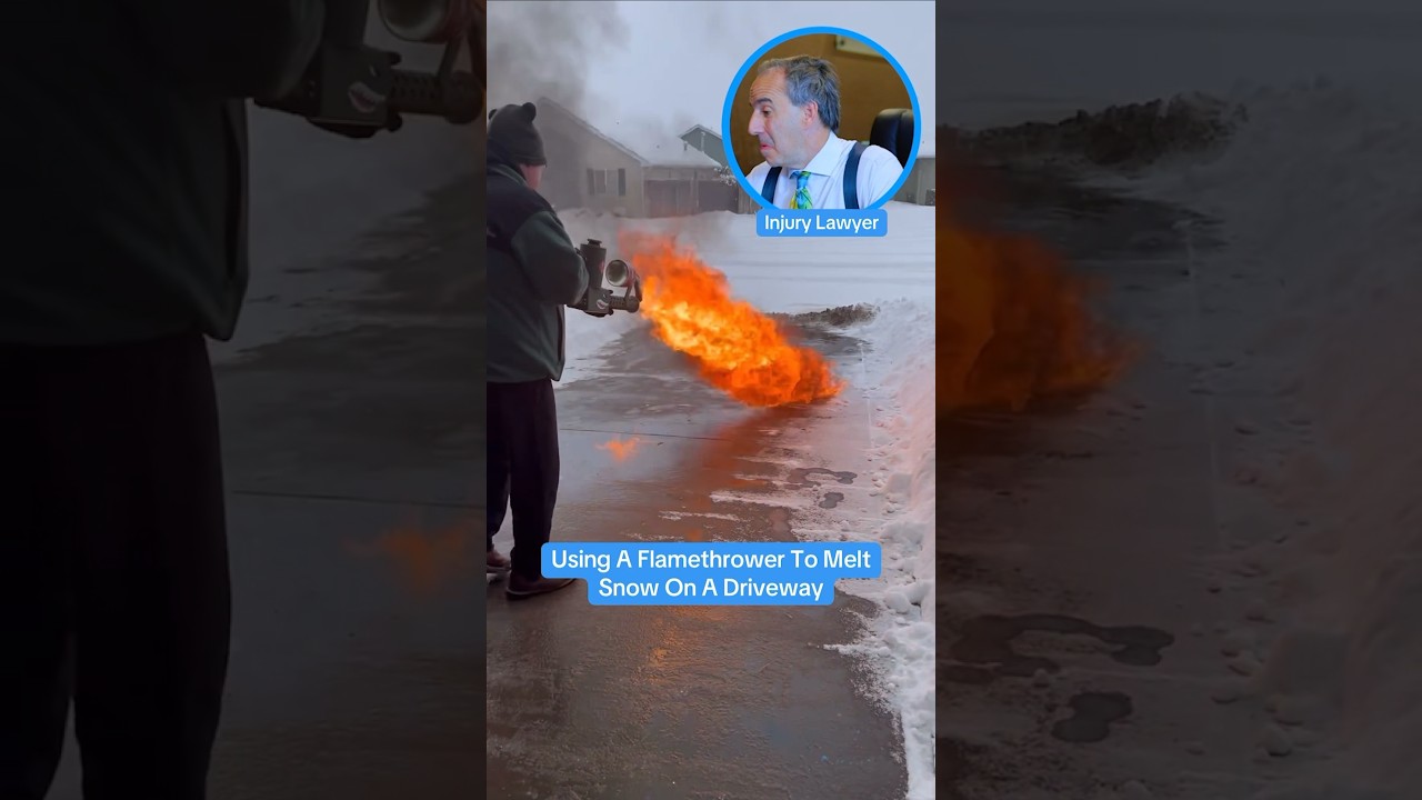 Using A Flamethrower To Melt Snow