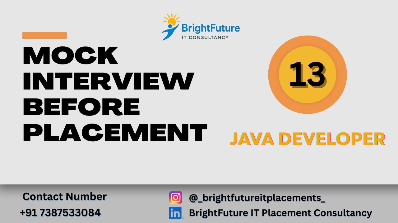 Java Developer Mock Interview | Before Placement Interview | Bright ...