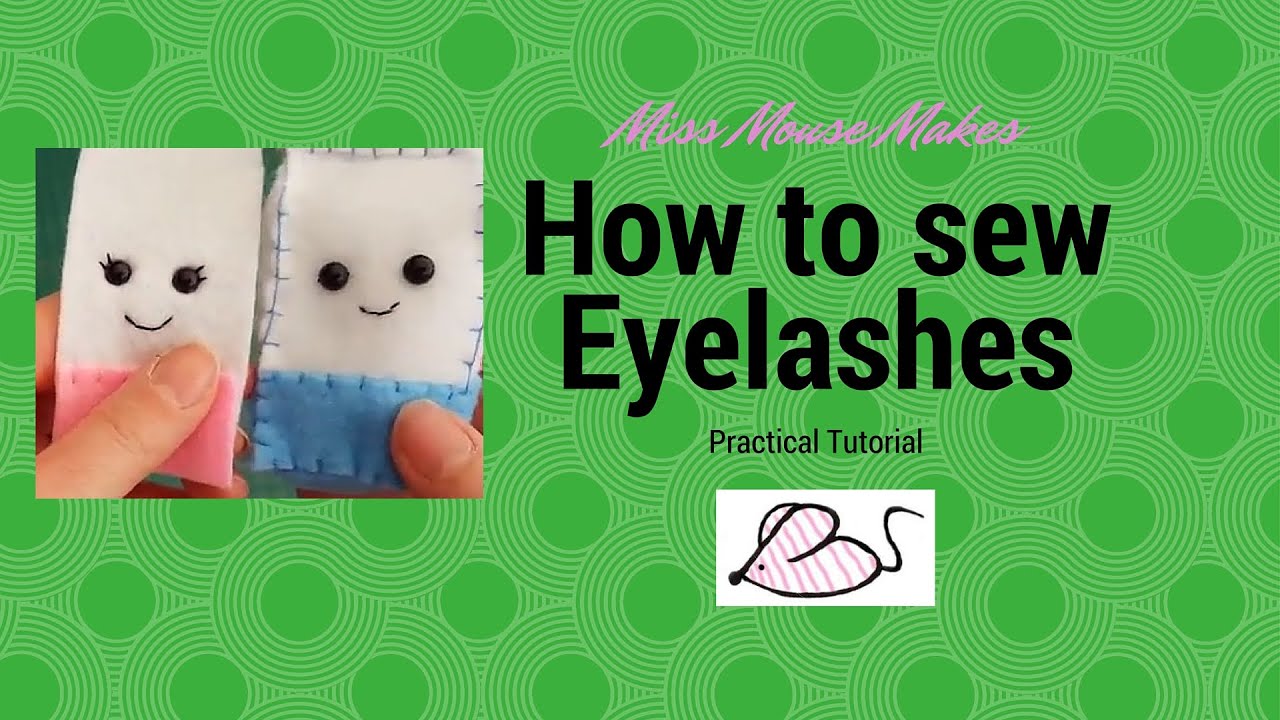 kawaii emoticons How to sew girly plushie eyelashes with safety eyes