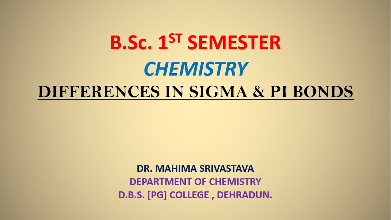 DIFFERENCES IN SIGMA & PI BONDING