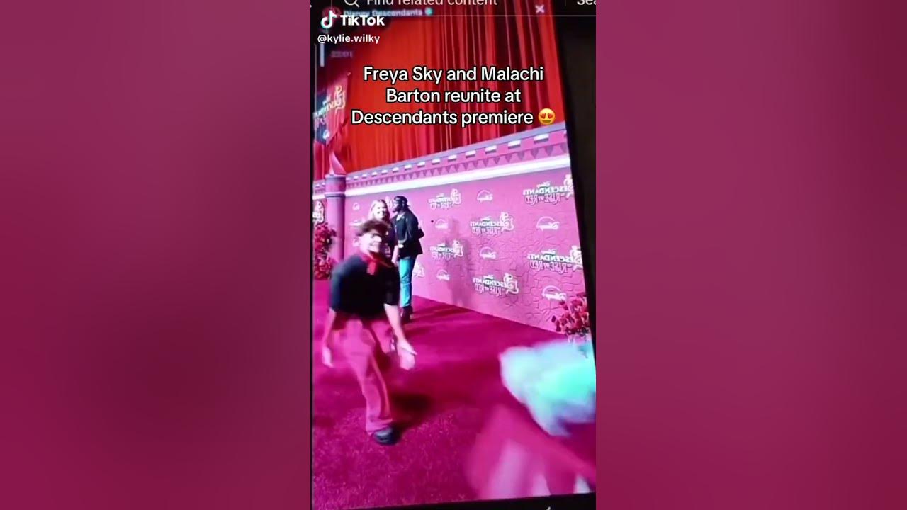 Malachi Barton and Freya Skye reunite at the descendants premiere 🥹 #malachibarton @iamfreyaskye
