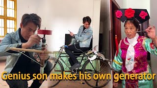 Genius Son Dismantles Bicycle And Makes His Own Generator To Charge His Mobile Phone!