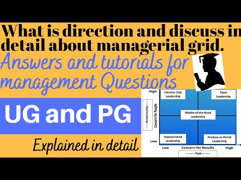 Discuss Blake & Mouton&rsquo;s managerial grid theory & what is direction?@ Management tutorials and notes