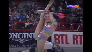 Beautiful Leotard Gymnast Contorts Her Limber Flexible Body