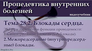 Тема 28.2. Блокады сердца. Межпредсердные (внутрипредсердные) блокады