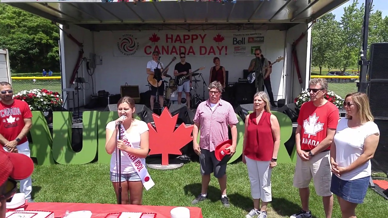 "O Canada" sung in Town of Aurora on Canada Day 20190701 YouTube
