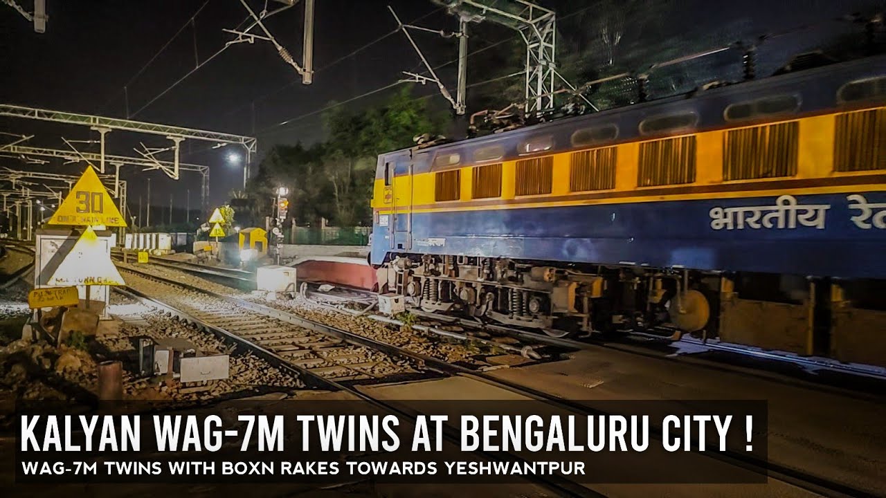 RARE ! KALYAN WAG-7M TWINS WITH BOXN RAKE AT BENGALURU CITY  | 21939 + 21956 TOWARDS YPR | SWR