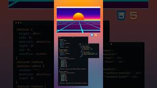 Synthwave Motion: Day and Night  - Pure HTML and CSS#html #css #code #development #frontend #webdev