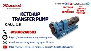 ketchup transfer pump| jam transfer pump | mayonnaise pump | pulp transfer pump | sauce pump