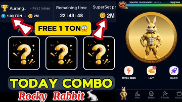 Rocky Rabbit Today Combo 2M Free Coins | New Free Mining App | New Mining Telegram Bot |