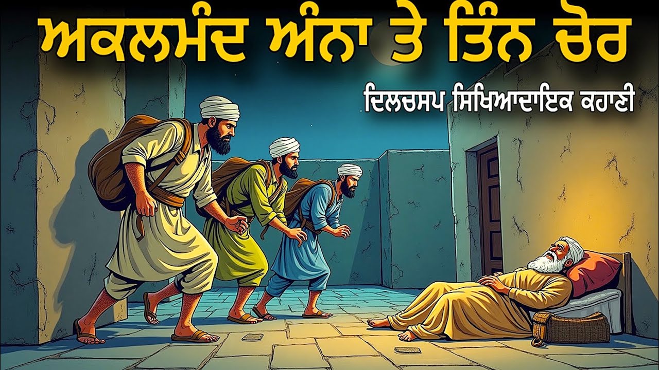 ਅਕਲਮੰਦ ਅੰਨਾ ਤੇ ਤਿੰਨ ਚੋਰ || Punjabi Moral Story