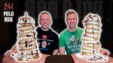UNDER 5 MINUTES TO EAT THE BIGGEST PANCAKE STACK! Collab with @stefan-isst-anders Polo bar - London