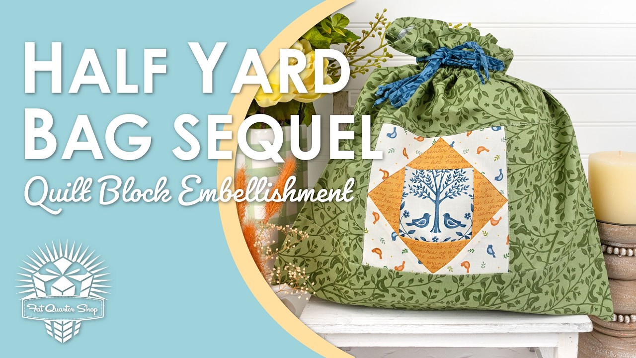 Upgrade Your Half Yard Drawstring Bag! ✨ Add a Quilt Block Center 