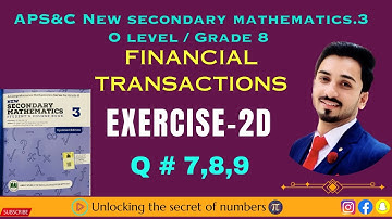 APS math VIII || Ex-2D  || Q no 7,8,9 || MM 3  #apsmath #olevelmath#maths#viral