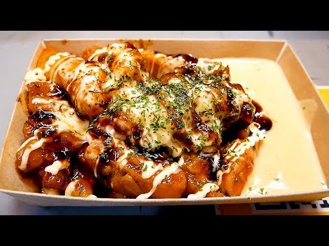 Cheese Spicy grilled chicken (Dak-galbi) - Korean street food