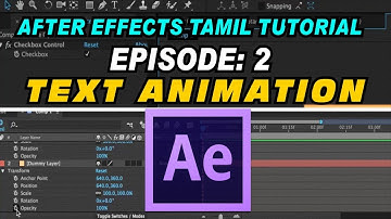 After effects Episode 2  Basic Text Animation Tutorial in Tamil by ArunSv