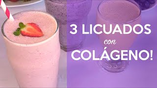 3 LICUADOS con COLÁGENO 💜Mejora la piel, el cabello, dolor de rodillas con avena o sin avena  #keto