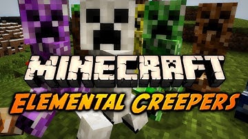 Minecraft Mod Review: ELEMENTAL CREEPERS MOD!