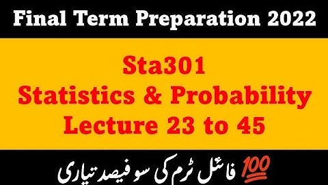 Sta301 Short Notes for Final term | #Sta301 Final Term Preparation | Sta301 Final Term Past Paper