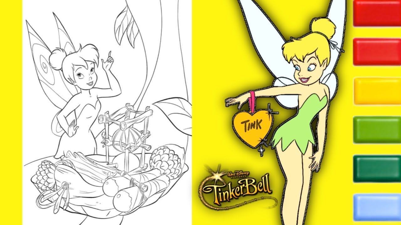 Tinkerbell Coloring Video #22 | Coloring Disney Fairy Tinkerbell | Glitter Color