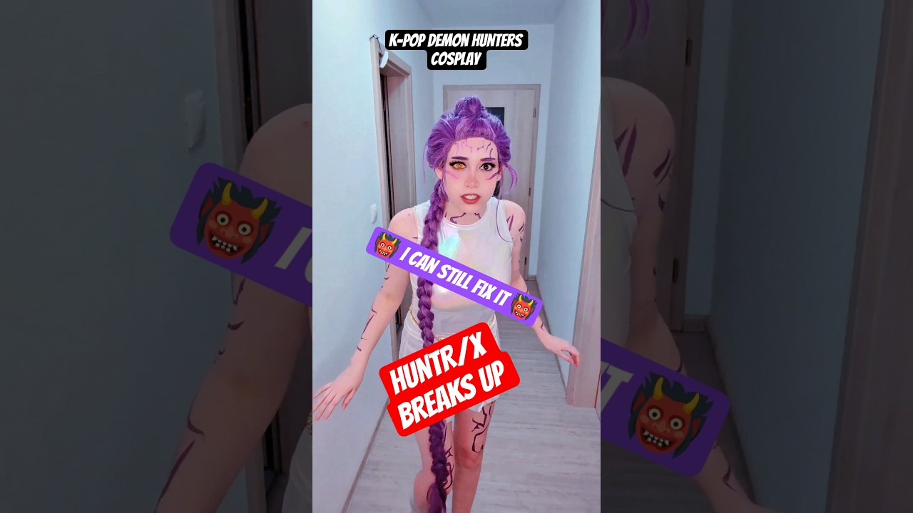 HUNTRIX BREAKS UP | Rumi & Mira & Zoey @nikkihatsunecosplay K-pop demon hunters #cosplay #shorts