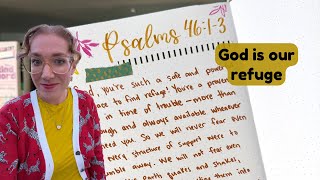 God Is Our Refuge | Psalm 46:1–3 Creative Bible Journaling | Faith Friday
