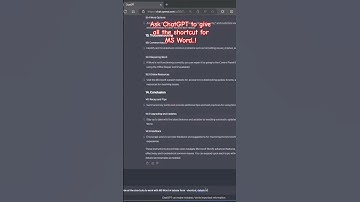 Ask #ChatGPT for Essential MS Word #Shortcuts