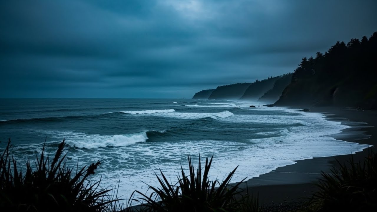 🌙 Soothing Night Ocean Ambience to Release the Day and Rest in Gentle Peace | 6 Hours 🌊