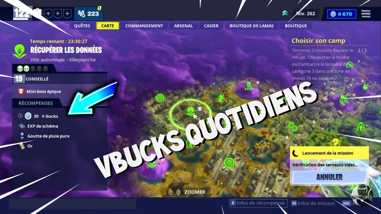 FORTNITE 30 Vbucks missions quotidiennes 16 mai, SAUVER LE MONDE YouTube